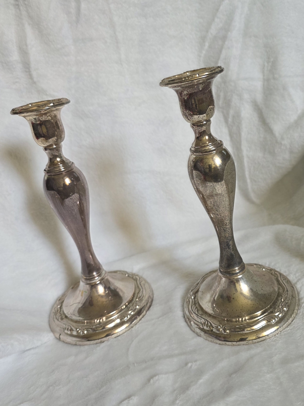 Vintage Oneida Silver Plated Candlestick Holders Pair Tarnish Resistant Japan